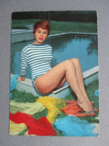 1950s postcard swimsuit pin - 1950s,